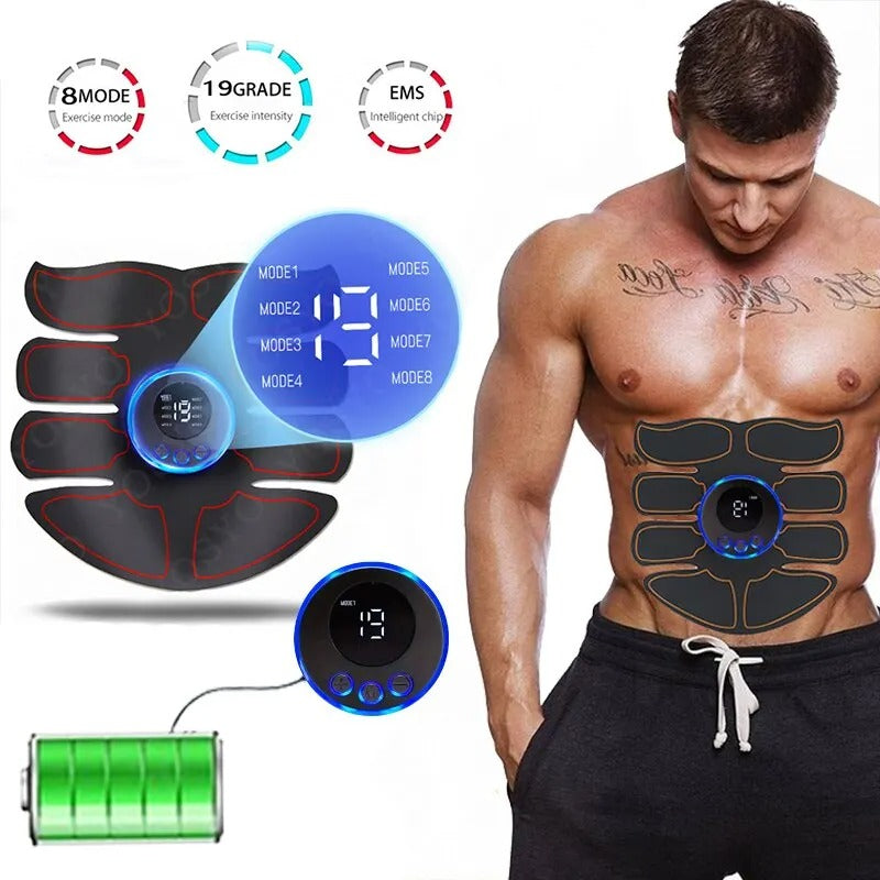 EMS Abdominal Muscle Stimulator Fitness Training Patches Muscle Exercise USB Charging