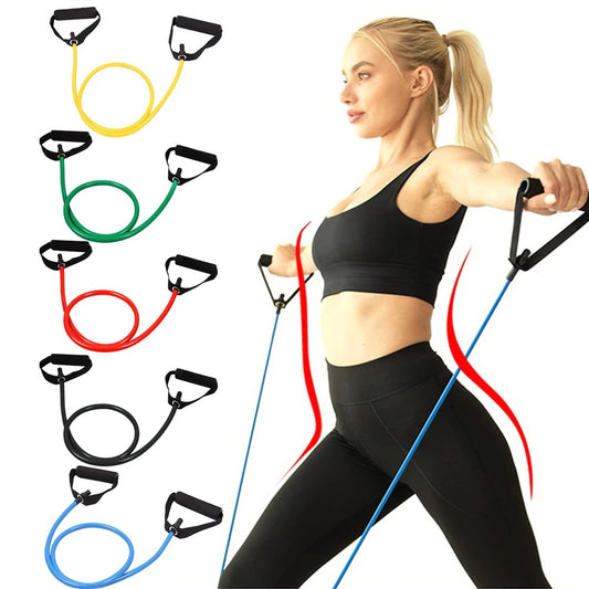 5 Levels Resistance Yoga Pull Rope Bands with Handles Elastic Sports Bodybuilding Home Gym Muscle Training Fitness Band